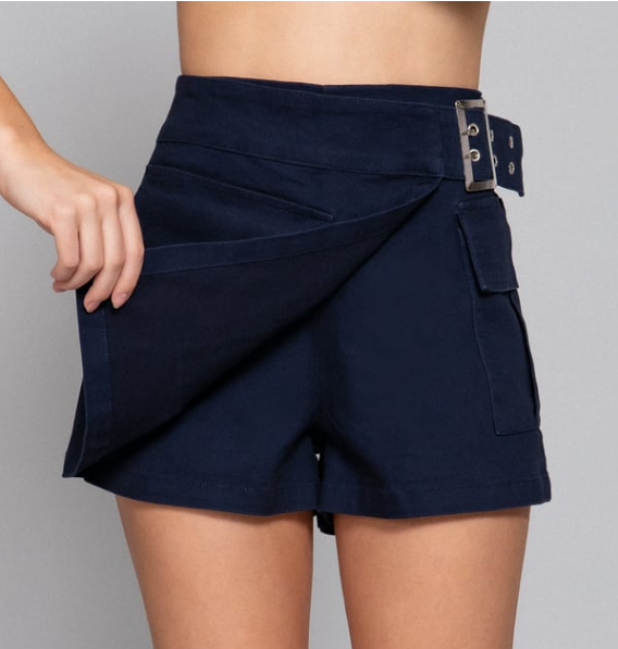 Jupe cargo ceinturée à la taille