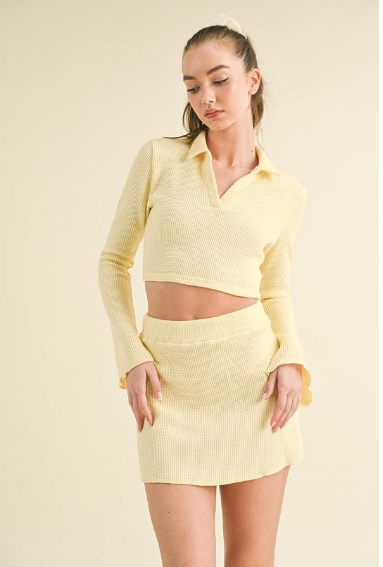 Top et Jupe en tricot gaufré