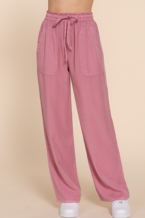 Pantalon long en tencel élastique