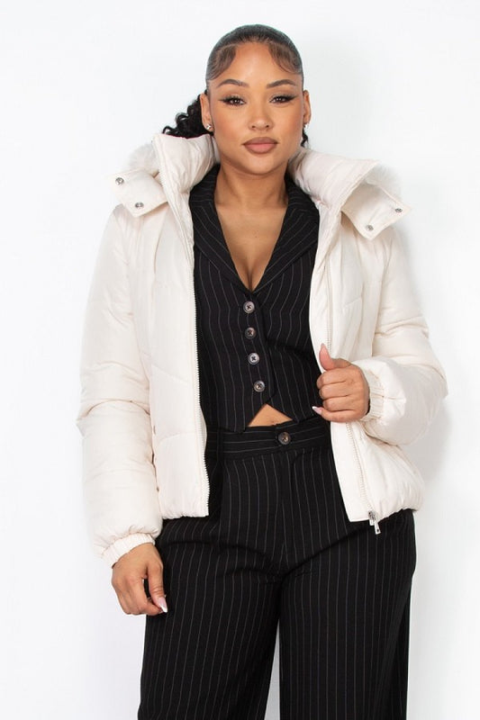 Manteau Polaire Imperméable blanc