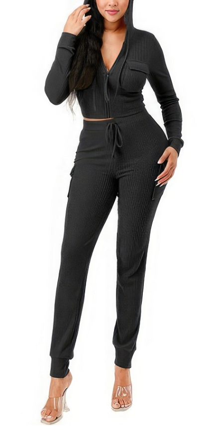 Ensemble sweat à capuche cargo