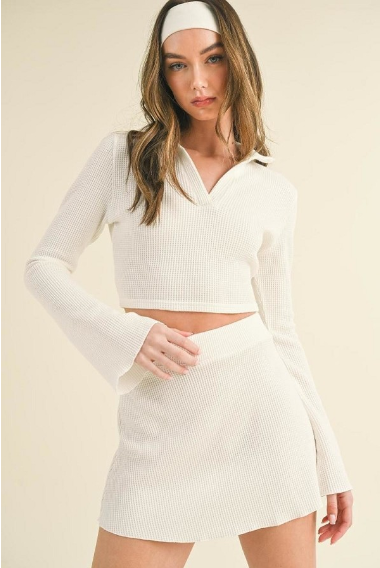 Top et Jupe en tricot gaufré